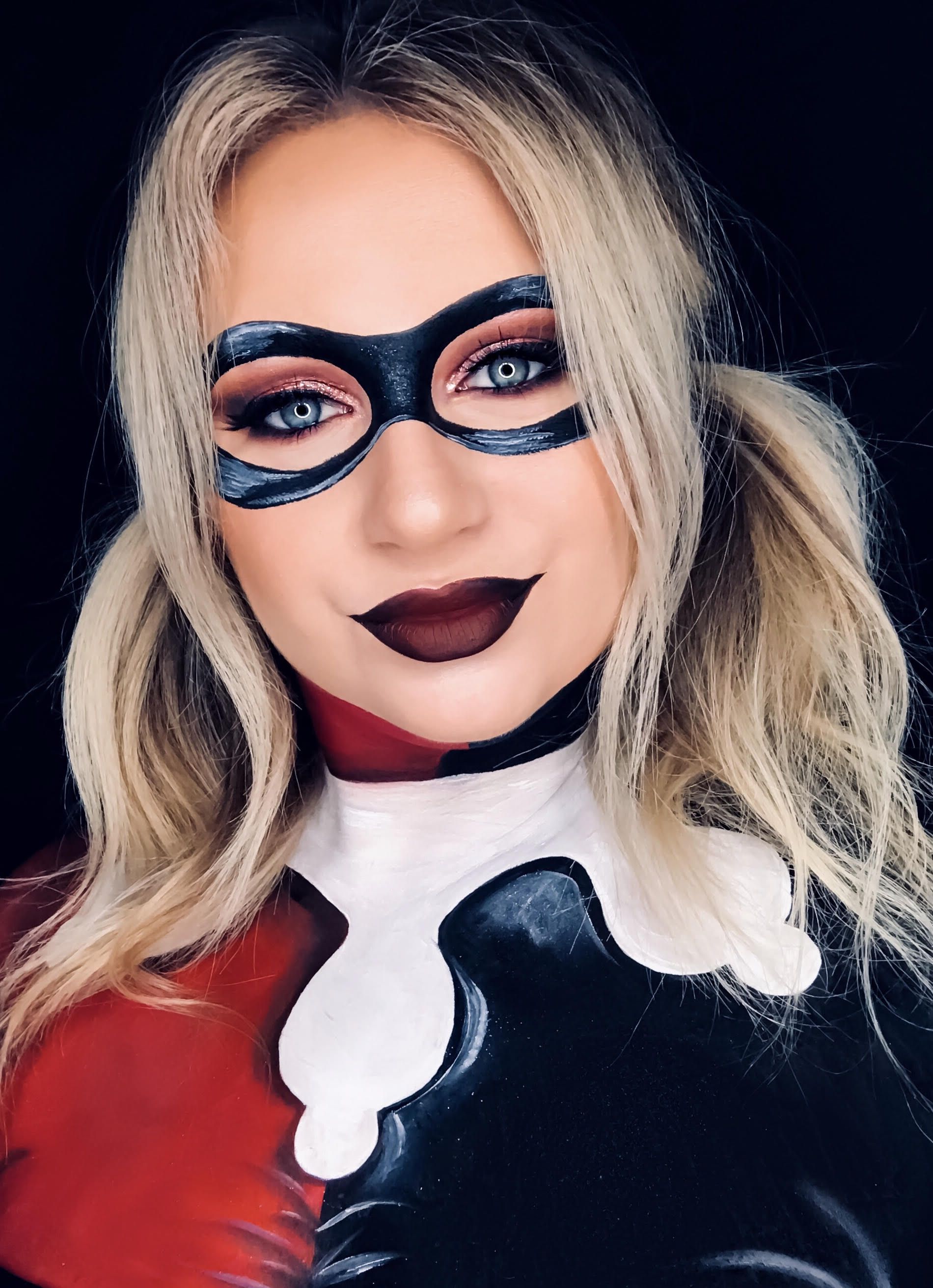 50+ Harley Quinn Makeup Black And Red Background