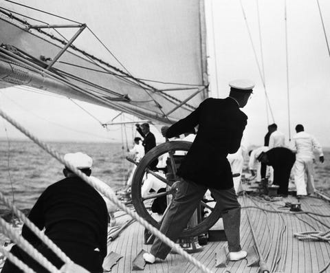 Harold Vanderbilt At Wheel harold vanderbilt at wheel