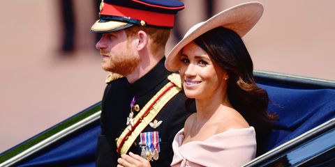 prince harry and meghan, duchess of sussex at trooping the olour