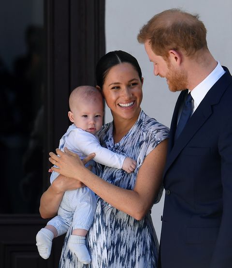 prince harry and meghan markle , the duke and duchess of sussex , with their son archie meet with archbishop desmond tutu at their legacy foundation in cape town