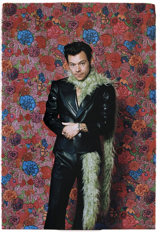 los angeles, california   march 14  harry styles poses for the 2021 grammy awards on march 14, 2021 in los angeles, california  photo by anthony pham via getty images