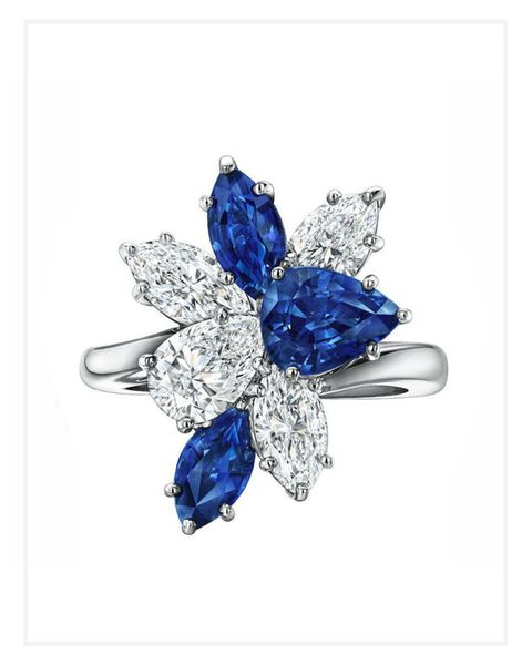 Cobalt blue, Sapphire, Blue, Fashion accessory, Jewellery, Gemstone, Electric blue, Silver, Brooch, Crystal, 