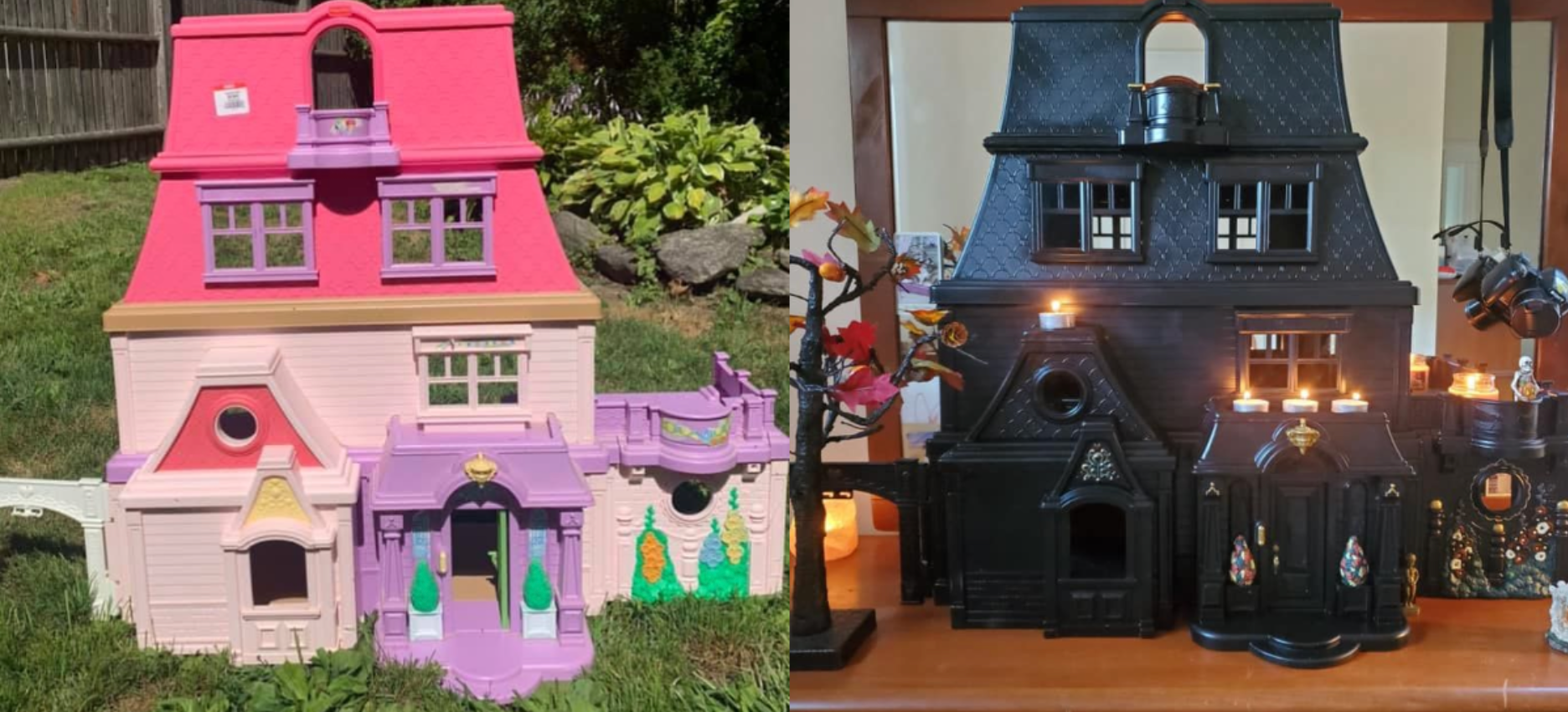 We're Obsessed with These Haunted Mansions Created from Plastic Dollhouses