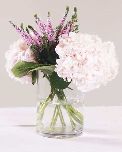 flowers in clear vase