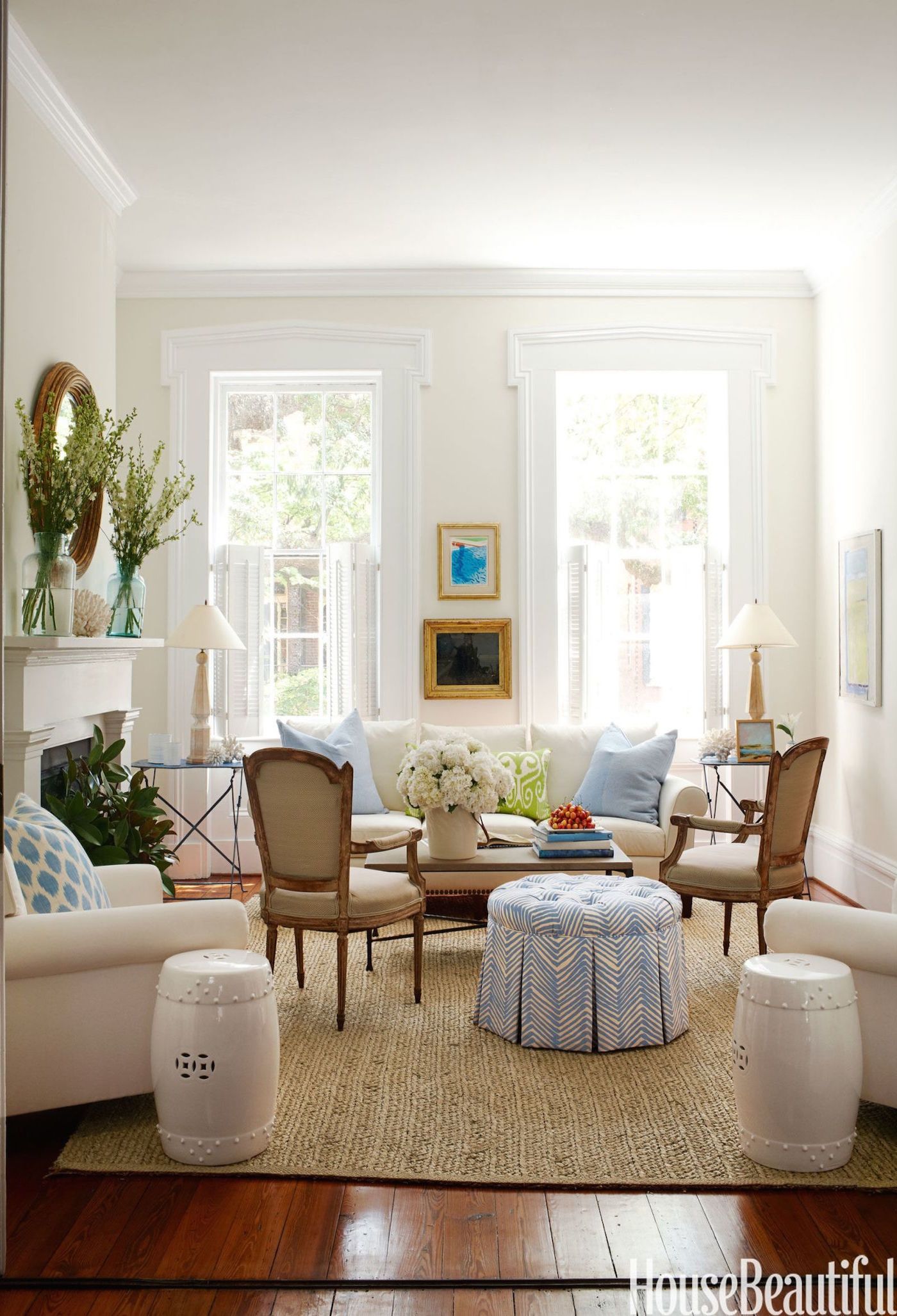 white and off white living rooms