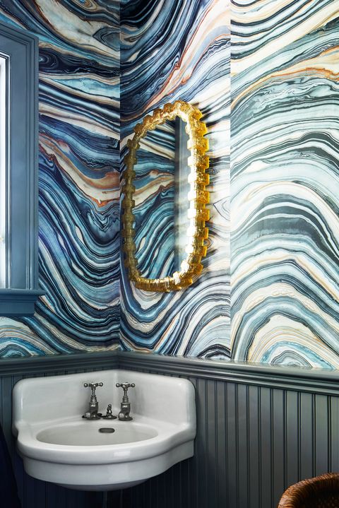 44 Bathroom Wallpaper Ideas That Will Inspire You To Be Bold For Bathrooms - Large Print Wallpaper Bathroom