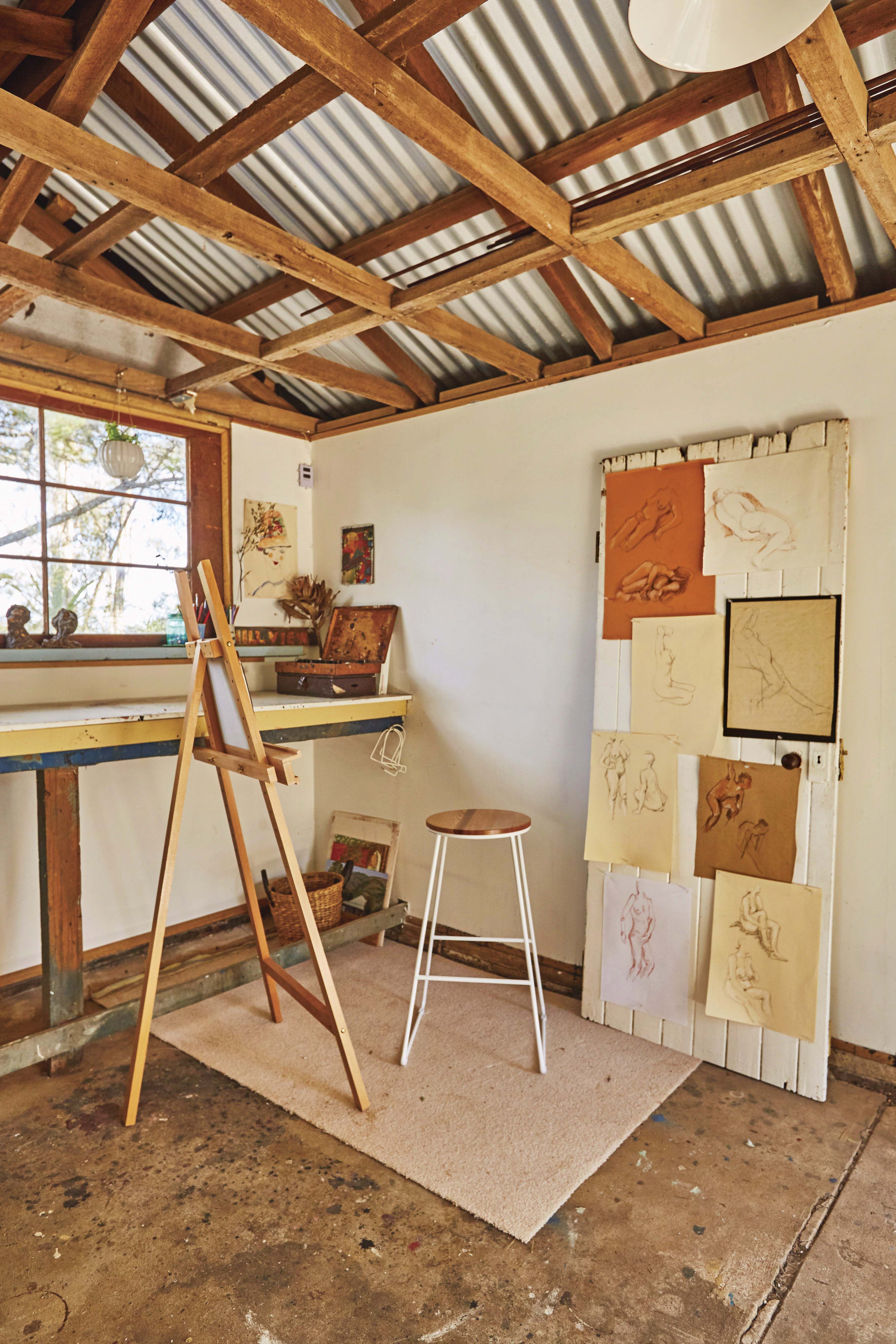 studio shed with bathroom and kitchen