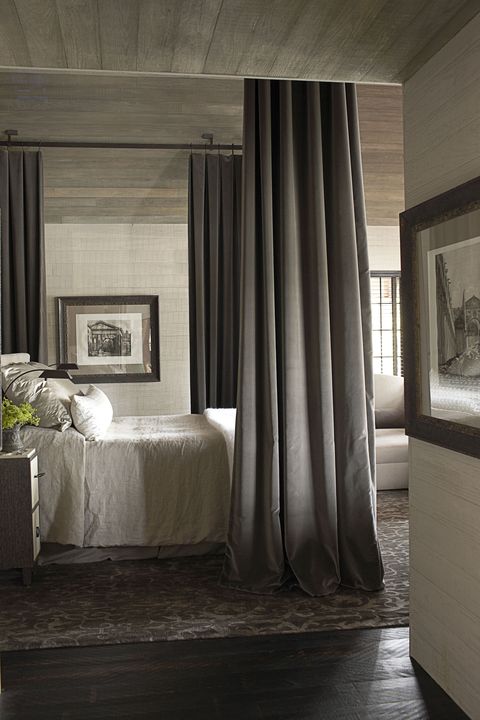 Curtain, Room, Furniture, Interior design, Bed, Property, Bedroom, Wall, Floor, Window treatment, 