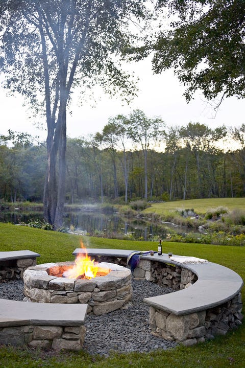 outdoor fire pit storage ideas 