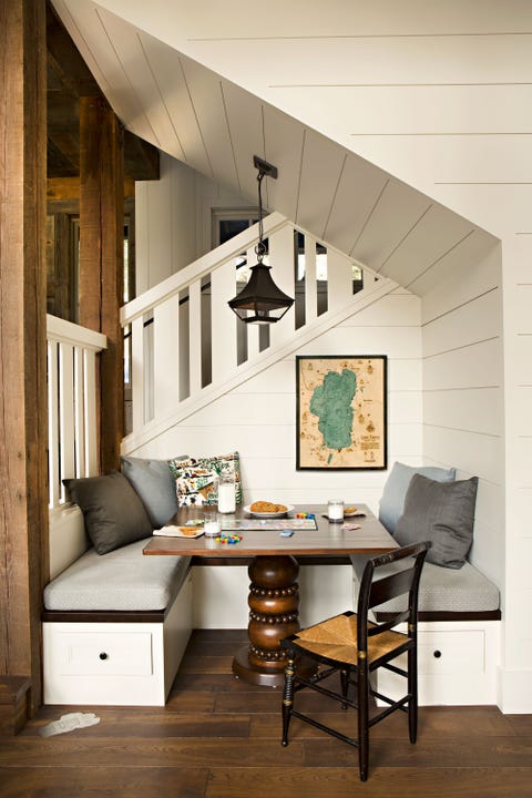 Breakfast nook under stairs