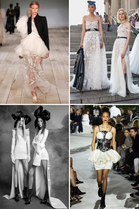 Fashion model, Clothing, Wedding dress, Fashion, Dress, White, Haute couture, Shoulder, Gown, Bridal clothing, 