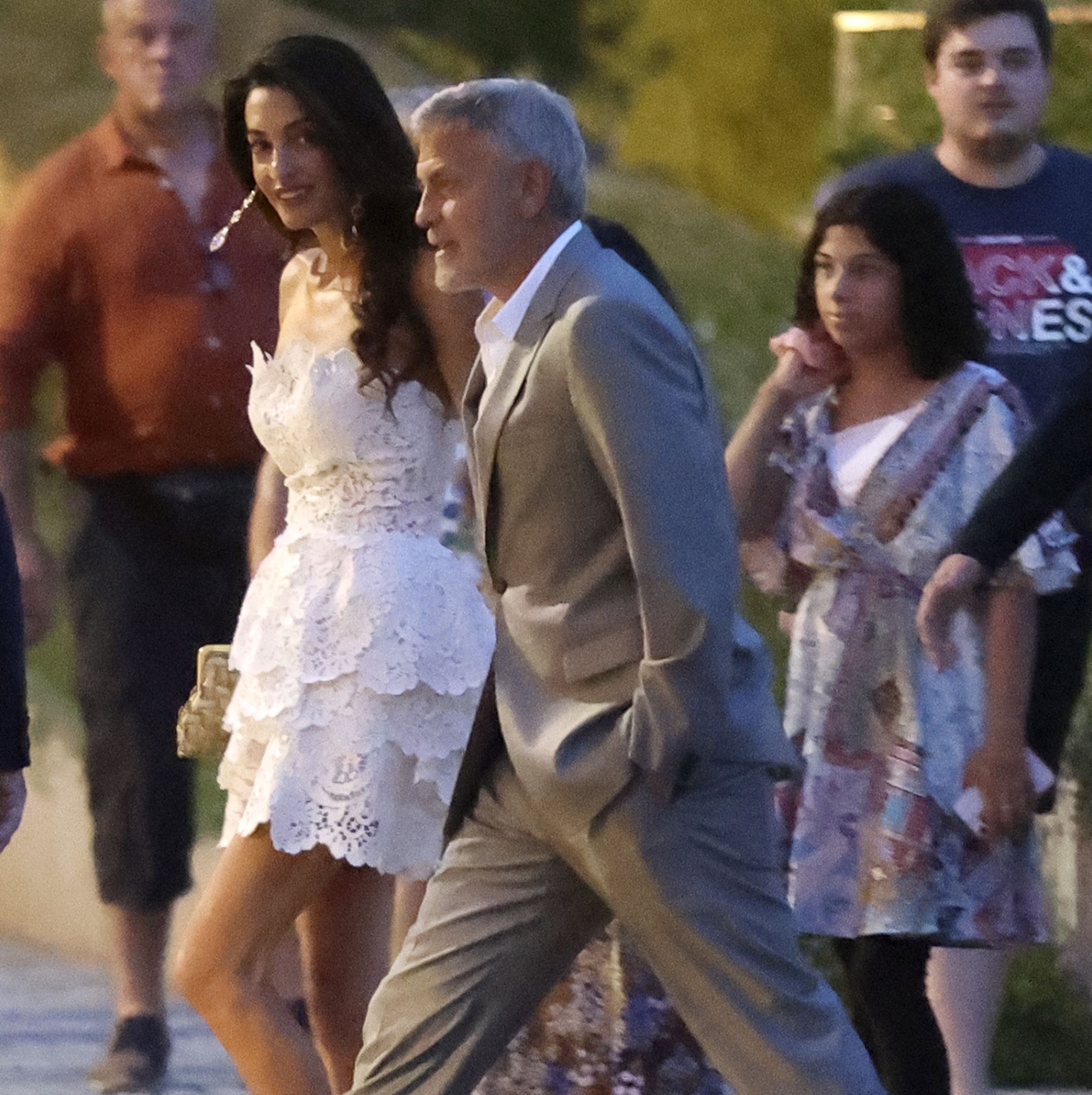 Amal Clooney Wore the Most Romantic White Minidress on a Date With George