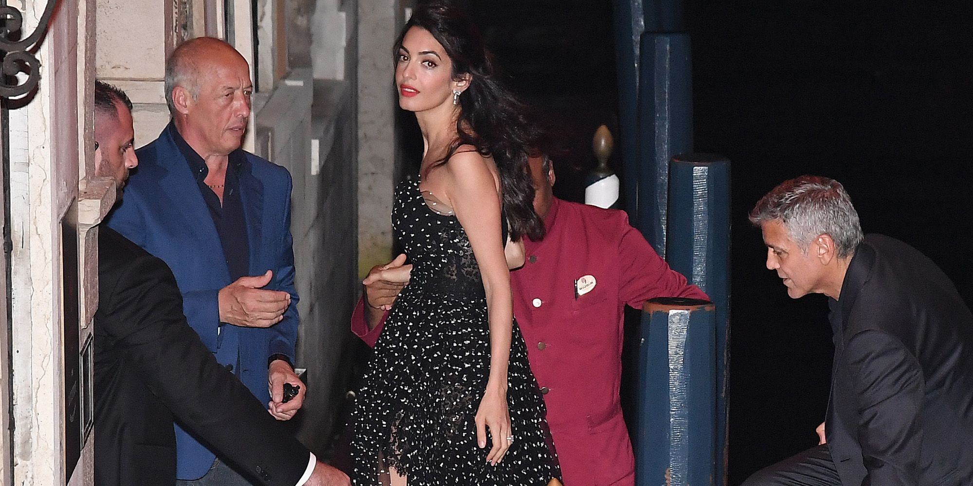 amal clooney polka dot dress