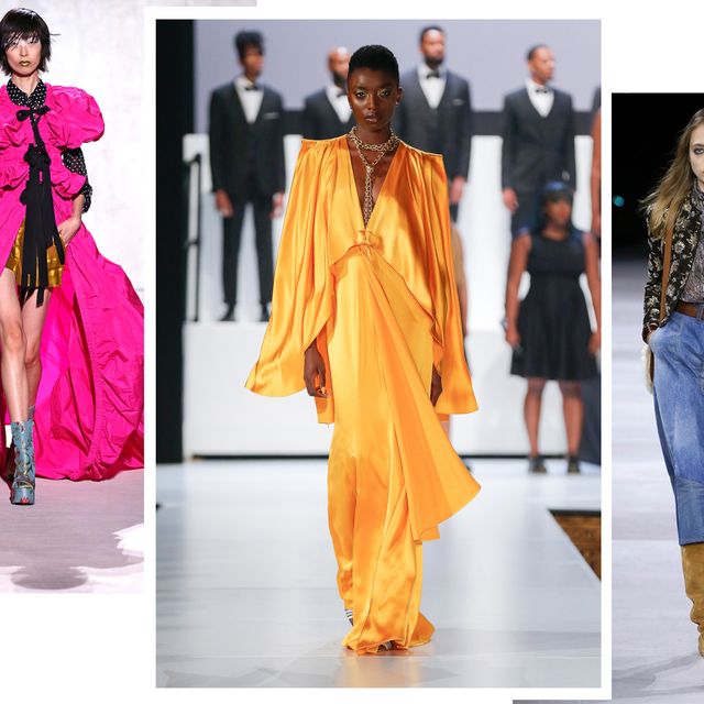 Fashion model, Clothing, Fashion, Orange, Yellow, Pink, Formal wear, Fashion design, Dress, Footwear, 