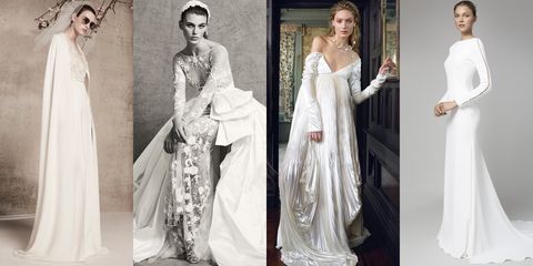 Clothing, Gown, Wedding dress, Dress, White, Fashion model, Fashion, Formal wear, Bridal clothing, Victorian fashion, 