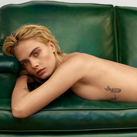 480px x 480px - Cara Delevingne Poses Naked for Marie Claire September Cover