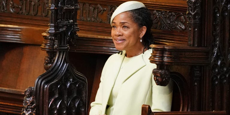 meghan markle mother wedding outfit