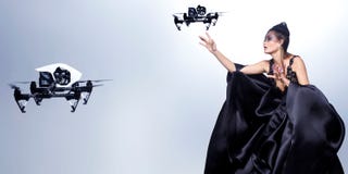 Karl Lagerfeld Shoots Drones and Dresses - Couture Dresses and Drones