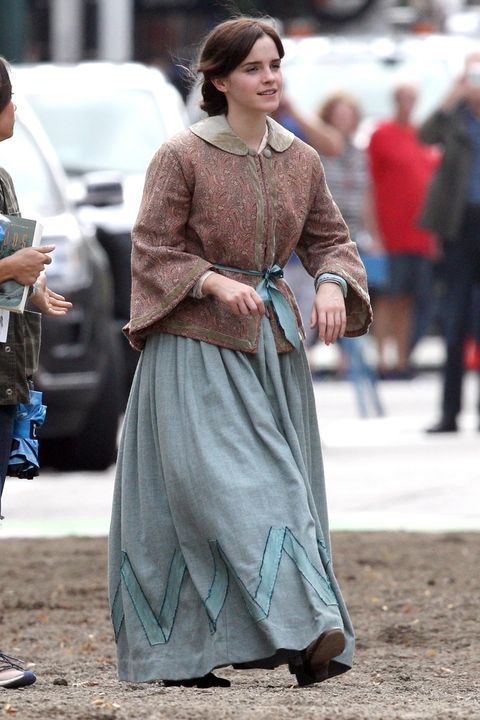 *EXCLUSIVE* Emma Watson is seen filming her first day on the set of "Little Women"
