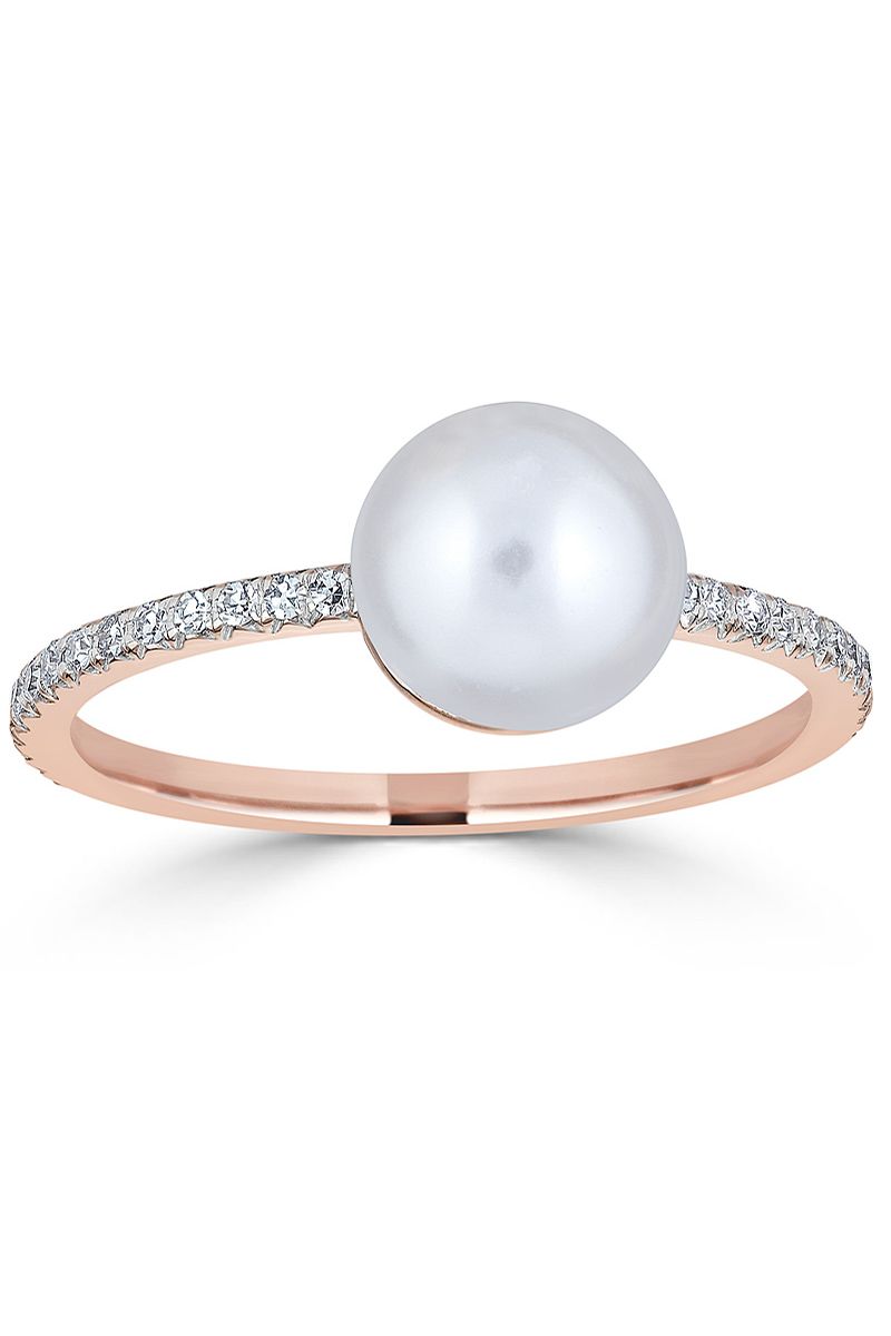 Cocktail Silver Tone White Grey Pearl Celebrity Style Large Fashion Ring Size 8