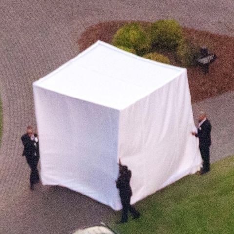 Hailey Baldwin Hid Her Wedding Dress In A Massive Tent