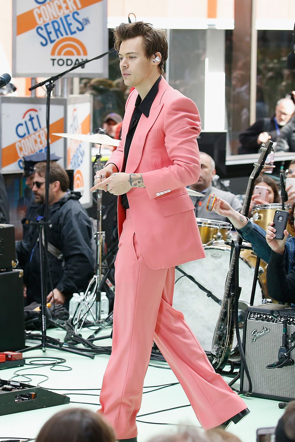 Harry Styles in a Millennial Pink Suit