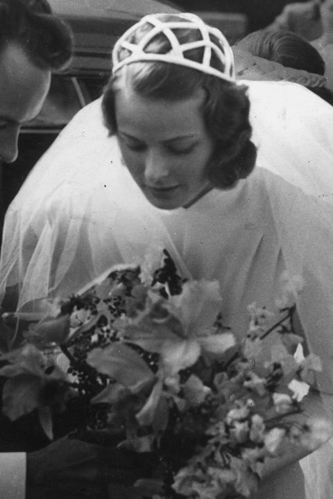 Photograph, Headpiece, Wedding dress, Bridal veil, Black-and-white, Monochrome photography, Bridal accessory, Veil, Dress, Bride, 