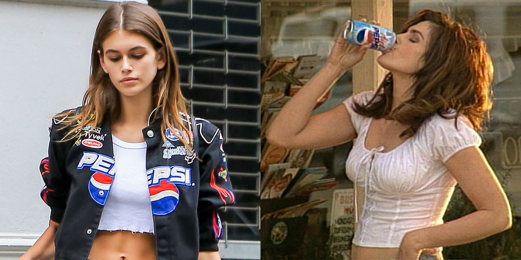 Kaia Gerber Wears Pepsi Jacket Kaia Gerber Alludes To Cindy Crawford Pepsi Ad