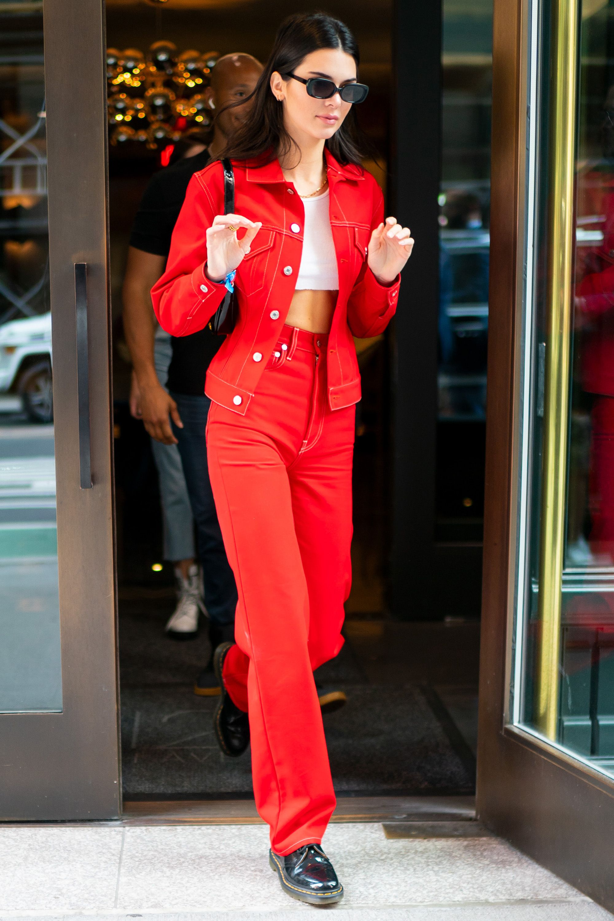 red pants outfit 2019