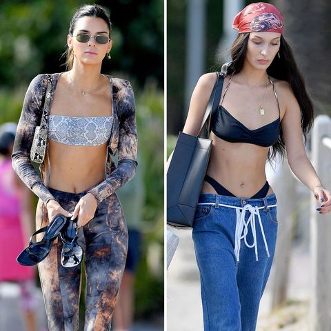 Kendall Jenner And Bella Hadid Lounge In Bikinis In Miami Beach