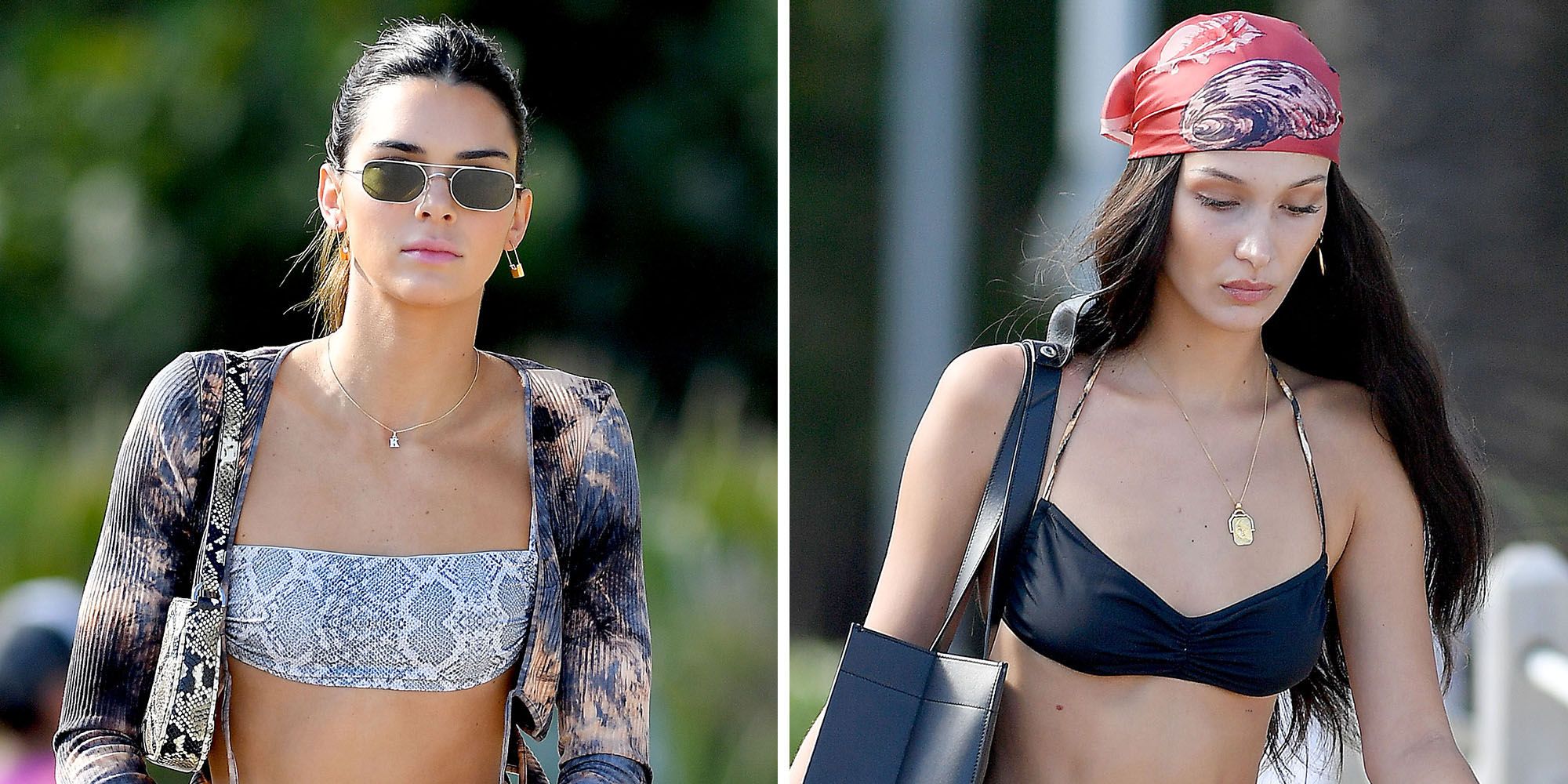 Kendall Jenner And Bella Hadid Lounge In Bikinis In Miami Beach