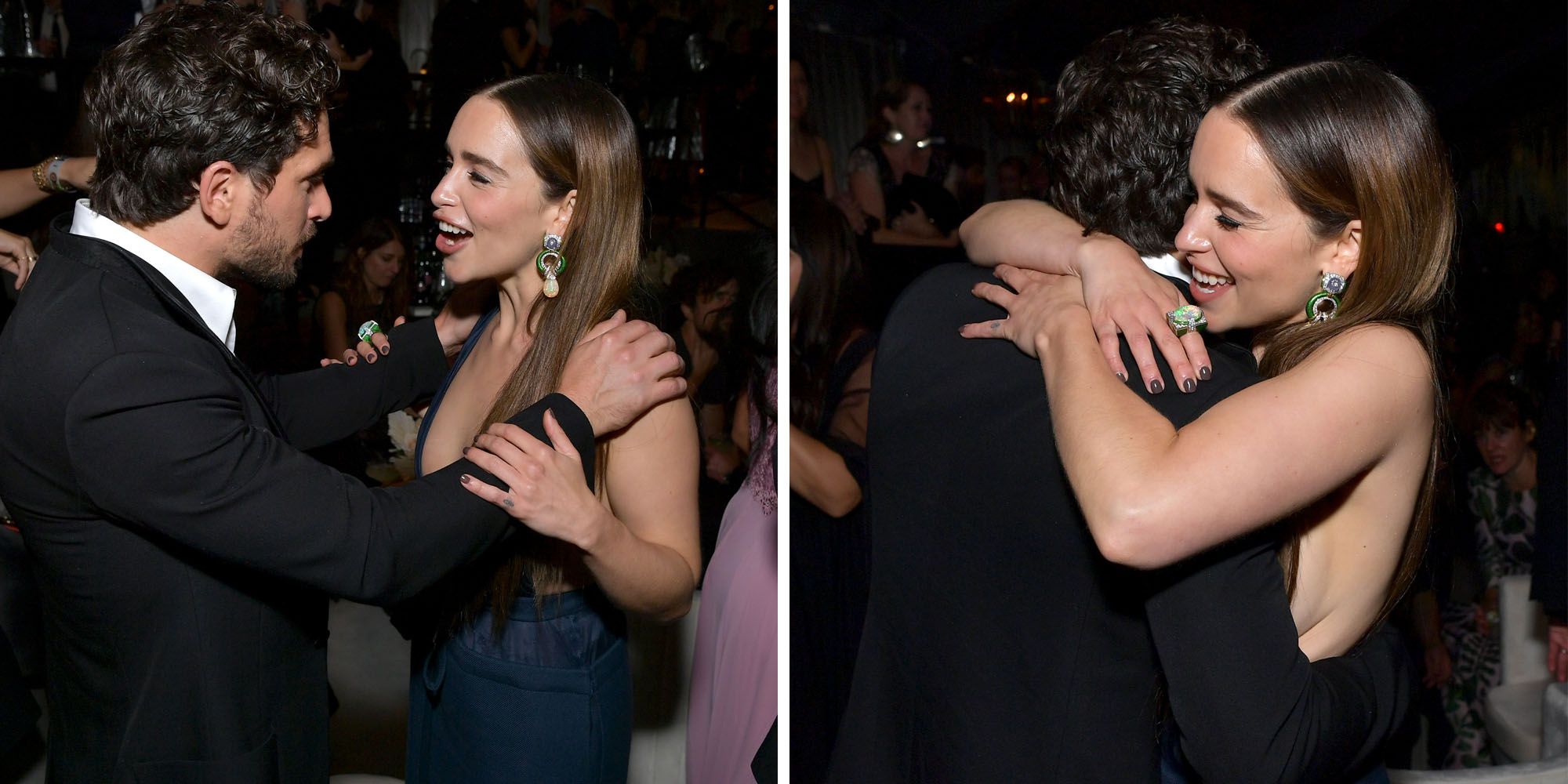 Kit Harington And Emilia Clarke Hug At Emmys After Party 2019