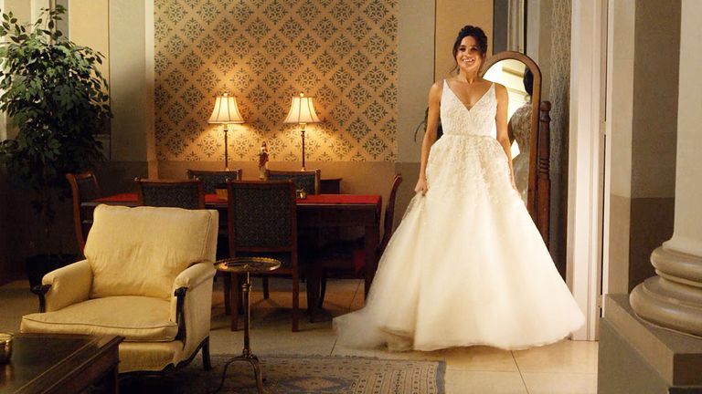 See Meghan Markle's Suits Wedding Dress 