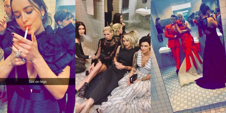 Celebrities Smoking in Met Gala Bathroom - Celebs Party in Met Gala