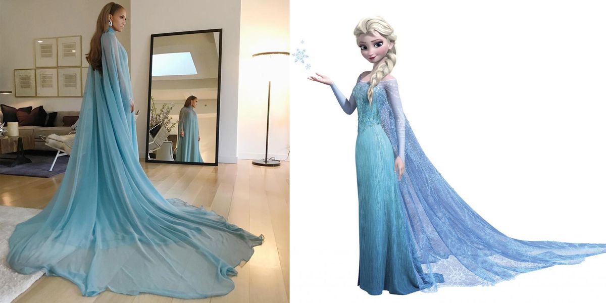 Alvast Andrew Halliday geleider Jennifer Lopez as Elsa from 'Frozen' at Met Gala - Jennifer Lopez in  Valentino at Met Gala