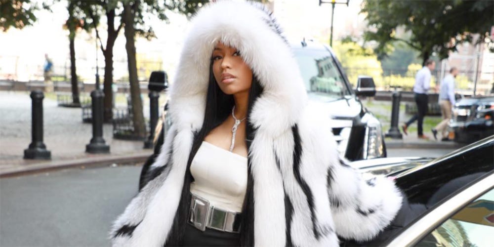 Nicki Minaj Wears Giant Fur Coat To Fashion Week Despite 80 Degree