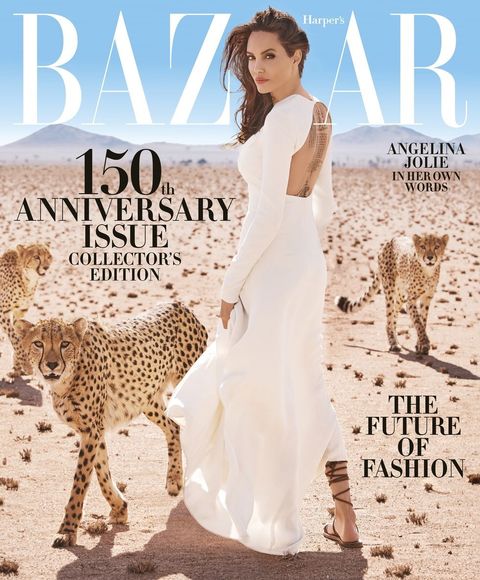 Angelina Jolie Harpers Bazaar 150th Anniversary Issue