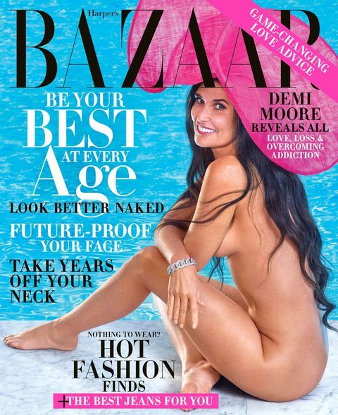 480px x 588px - Demi Moore, 56, Poses Naked On Harper's Bazaar - How She Stays Fit