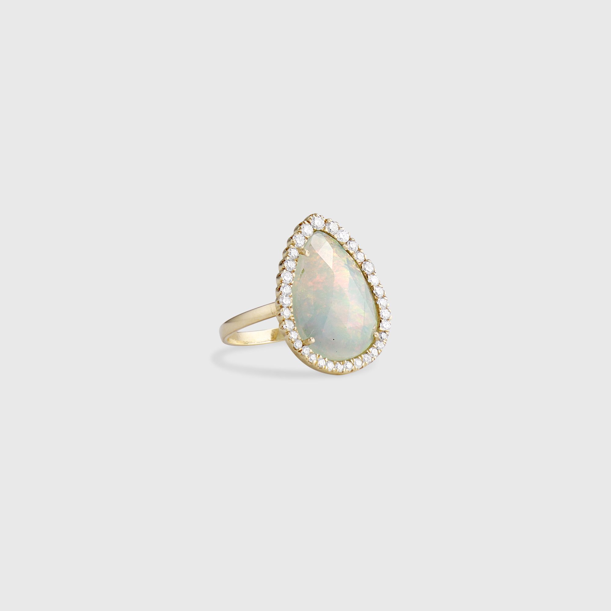 diamond cut opal ring