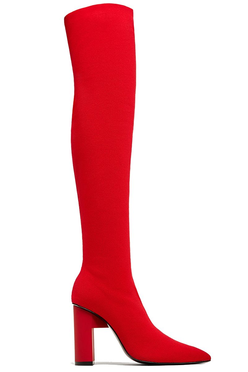 red over the knee boots zara