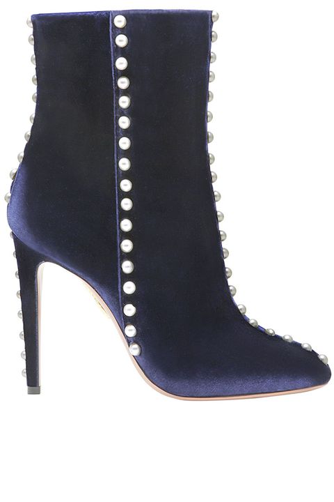 Footwear, High heels, Shoe, Boot, Leather, Suede, Leg, Electric blue, Zipper, 
