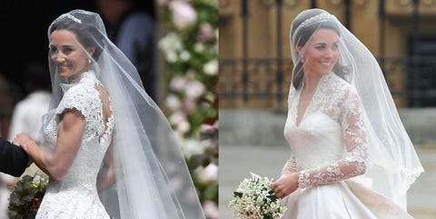 Pippa Middleton S Wedding Dress Vs Kate S Pippa And Kate