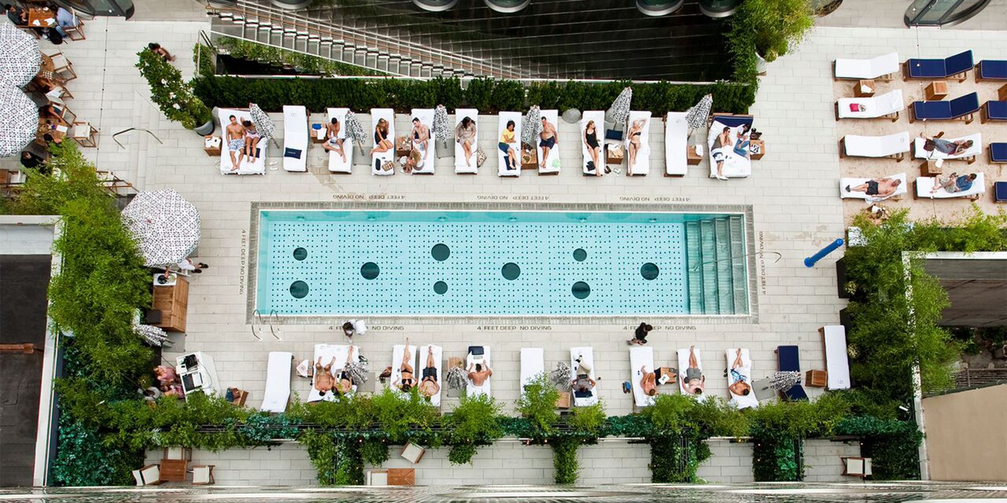 Rooftop Pools Open To Public In New York, Pool City Bar Stools