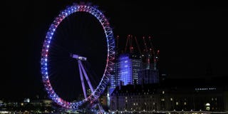 Ferris wheel, Nuit, Point de repère, Roue, Attraction touristique, Lumière, Éclairage, Zone urbaine, Zone métropolitaine, Minuit, 