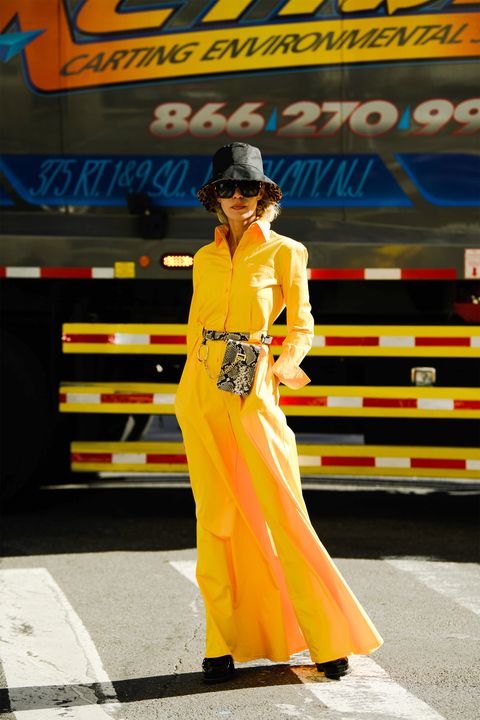 Yellow, Fashion, Orange, Street fashion, Outerwear, Fashion design, Dress, World, 