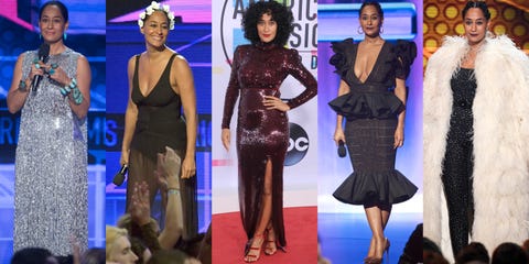 Tracee Ellis Ross Wore One Of Her Mom Diana S Iconic Looks To Tracee Ellis Ross Hosting The 2017 Amas