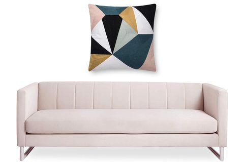 Furniture, Couch, Turquoise, Sofa bed, Room, Throw pillow, Loveseat, Triangle, Rectangle, Cushion, 