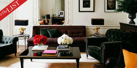 Living room, Room, Furniture, Black, Interior design, Red, Table, Coffee table, Couch, Home, 