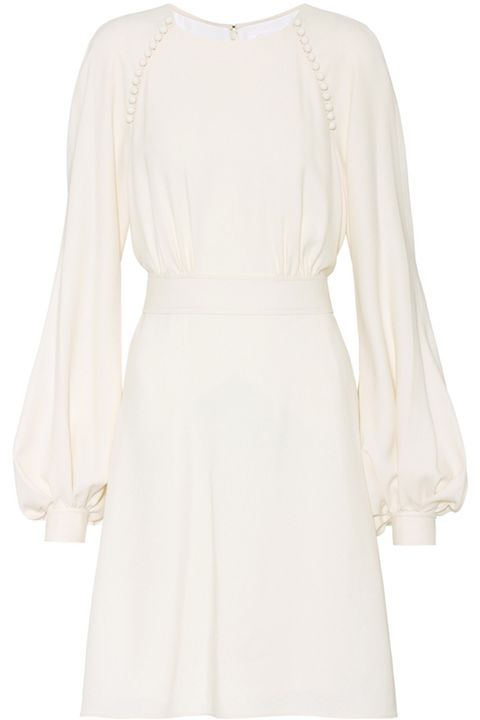 Clothing, White, Dress, Sleeve, Day dress, Neck, Outerwear, Cocktail dress, Beige, Blouse, 