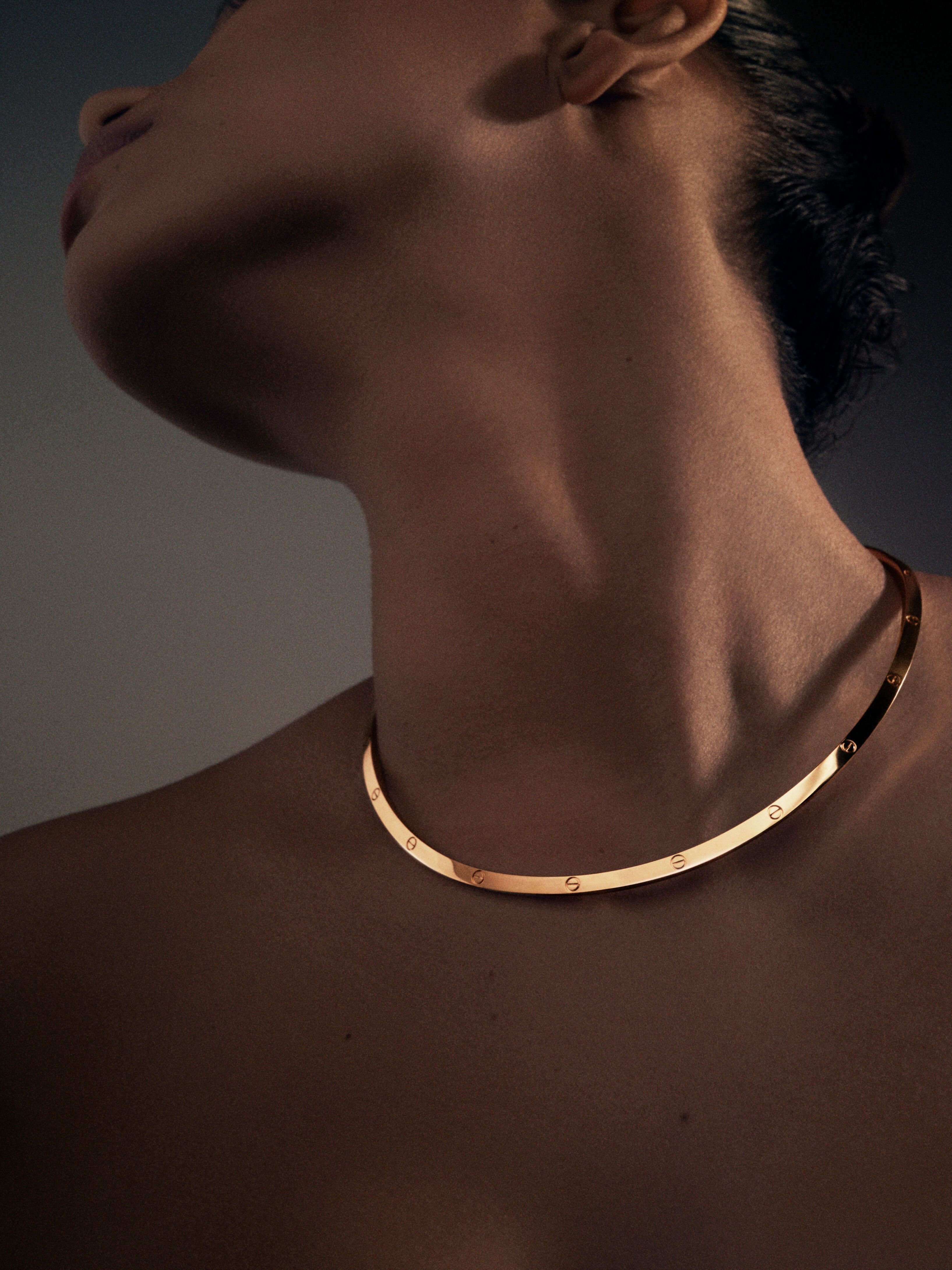 gold love choker necklace cartier